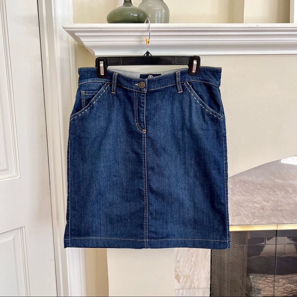 Bogner Blue Denim Knee-Length Skirt - Picture 4 of 12